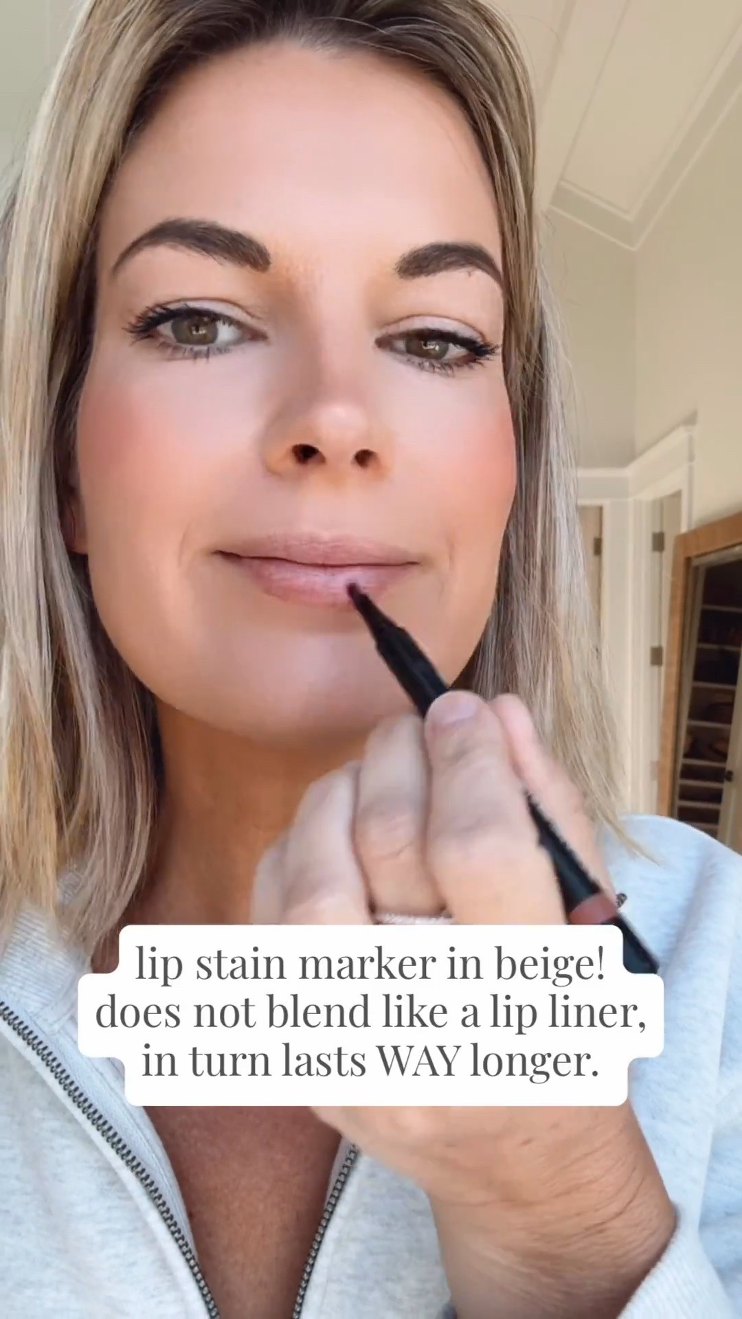 This lip stain goes on like a dry marker.  It’s buildable but not really blendable. I really like it with a gloss because it doesn’t feather or fade as much as a transitional crayon lip liner.  I’m wearing beigebait and it’s giving guava.

#LTKOver40 #LTKBeauty