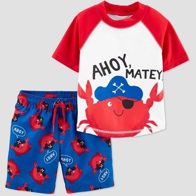 Baby Boys' Crab Swim Rash Guard Set - Just One You® made by carter's Red | Target