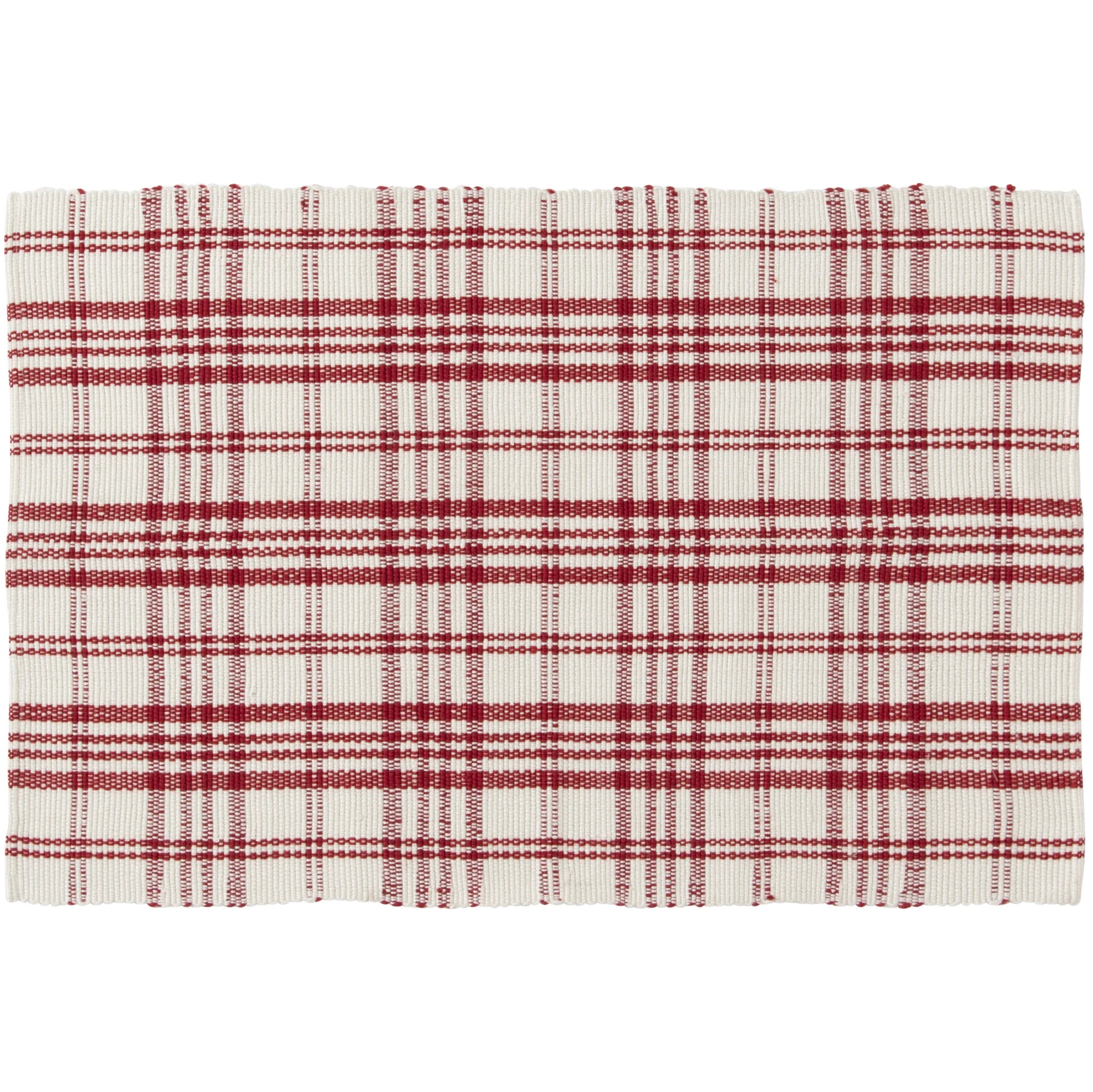 Holiday Time 24" x 36" Red Plaid Outdoor Layering Rug | Walmart (US)