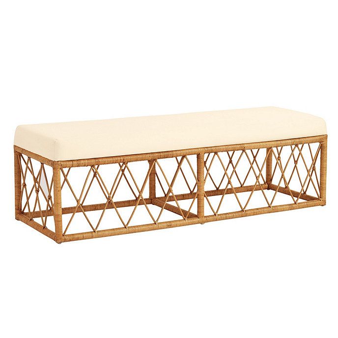 Suzanne Kasler Southport Rattan Bench | Ballard Designs, Inc.