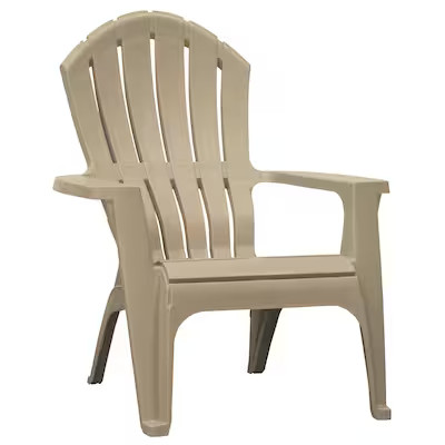 Adams PATIO Stackable Taupe Resin Frame Stationary Adirondack Chair with Slat Seat | Lowe's