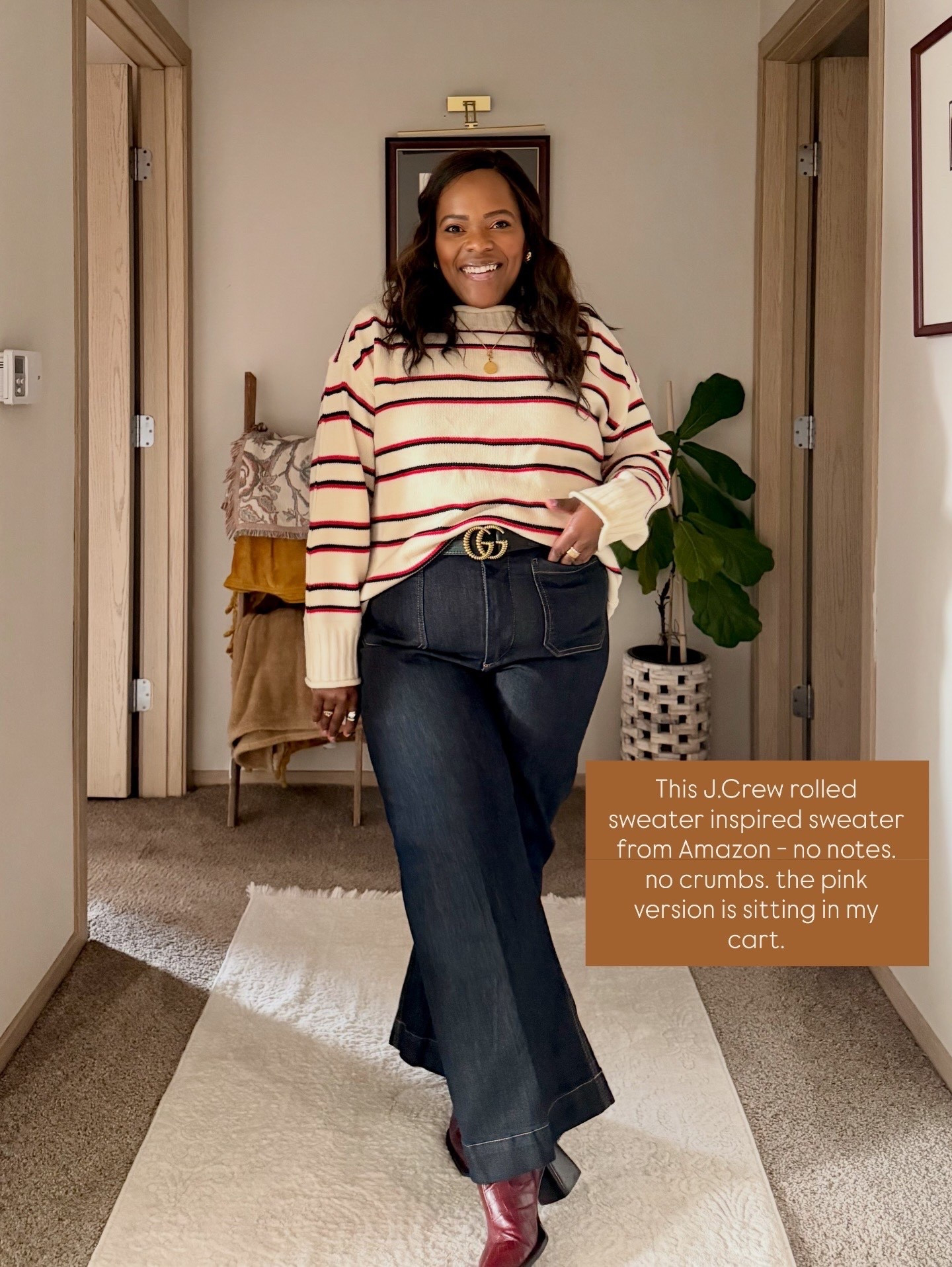 You’re going to love this sweater with the stripes and the rolled neck from Amazon. Wearing the medium. 

#LTKgrwm #LTKootd #LTKMidsize