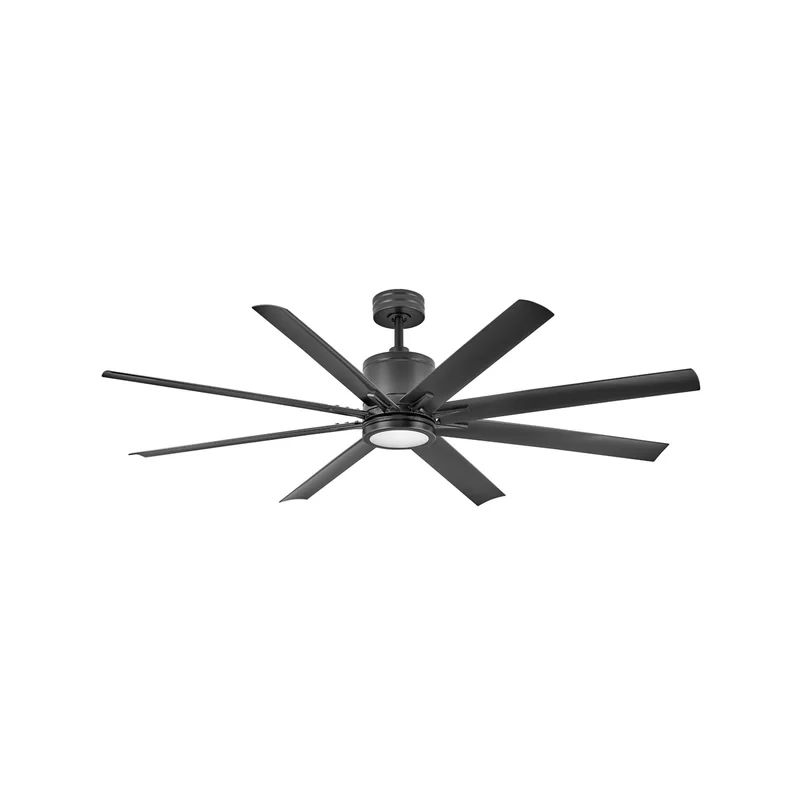 66'' Guzzi 8 - Blade Outdoor LED Windmill Ceiling Fan with Wall Control and Light Kit Included | Wayfair North America