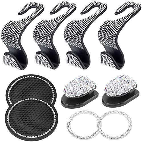 Car Accessories for Women, Car Hooks for Purses And Bags, Car Coasters for Cup Holders, Girly Bli... | Amazon (US)