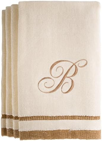 Monogrammed Gifts, Fingertip Towels, 11 x 18 Inches - Set of 4- Decorative Golden Brown Embroider... | Amazon (US)