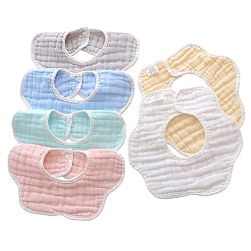 Baby Bibs Muslin Drool Teething Bibs Adjustable for Unisex Boys Girls Muslin Cotton Absorbent Soft Breathable Newborn | Amazon (US)