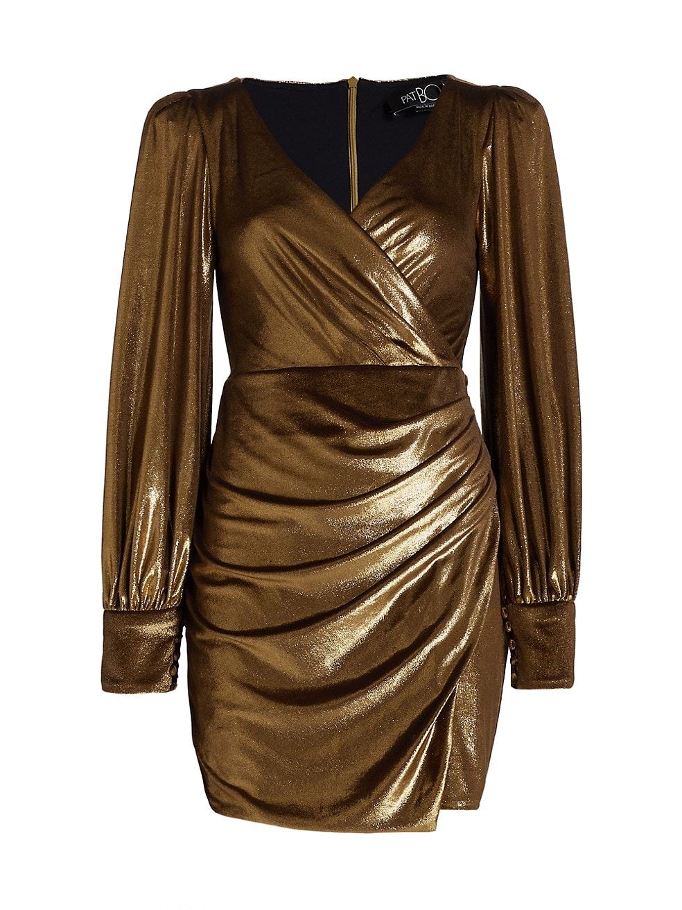 PatBO Metallic Velvet Wrap Minidress | Saks Fifth Avenue
