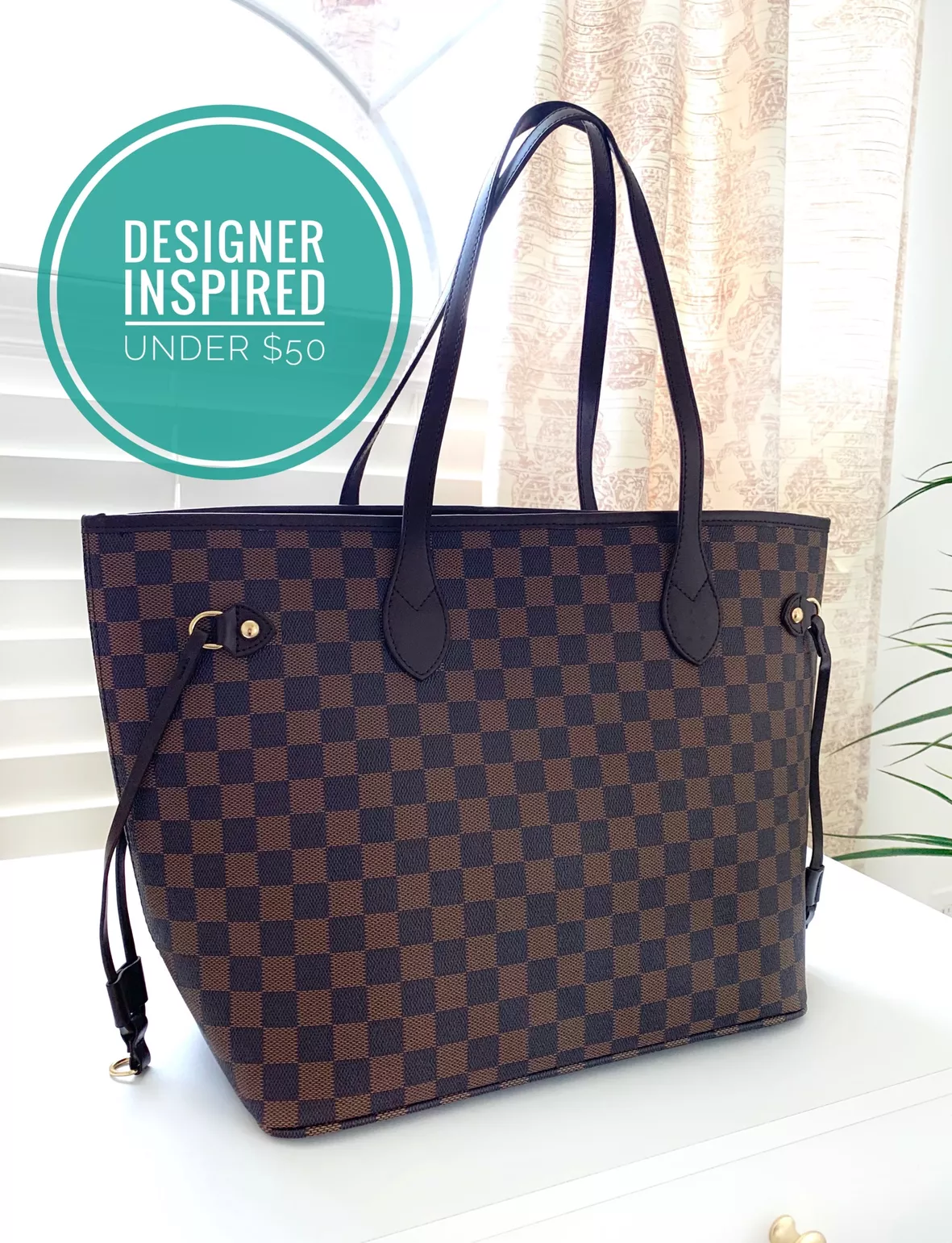 Twenty Four Women's Checkered Leather Handbag