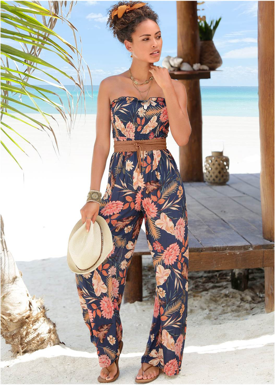 Floral Strapless Jumpsuit | VENUS