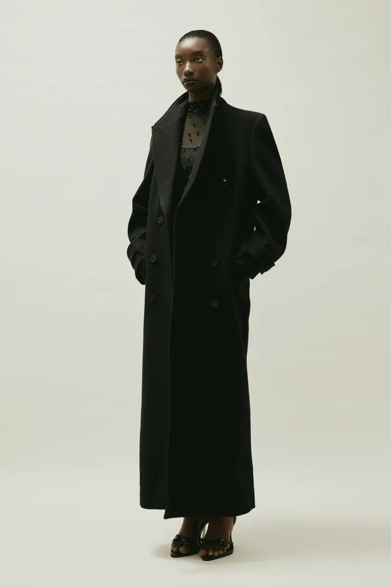 Oversized Wool-blend Coat - Black - Ladies | H&M US | H&M (US + CA)
