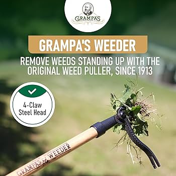 Grampa's Weeder - The Original Stand Up Weed Puller Tool with Long Handle - Made with Real Bamboo... | Amazon (US)