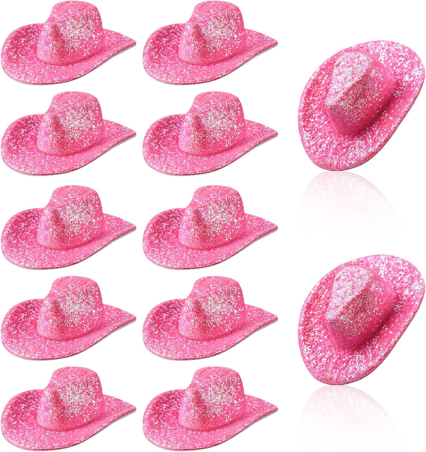 12 Pcs Mini Western Cowboy Hat Small Disco Hat Miniature Cute Cap for Party Drinks Cupcake Toppers | Amazon (US)