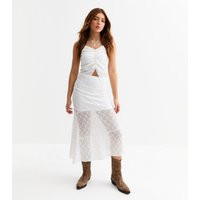 Girls' White Lace Asymmetric Hem Midi Skirt New Look | New Look (UK)