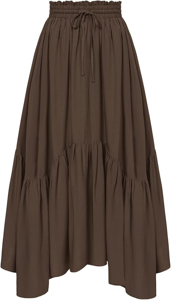 Scarlet Darkness Maxi Skirts for Women High Waist Renaissance Skirt Long Skirt with Pockets | Amazon (US)