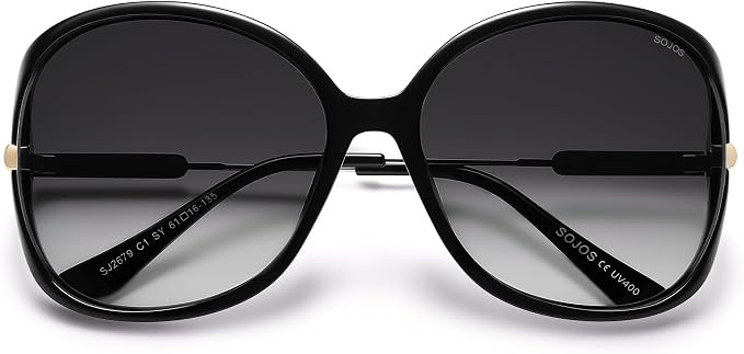 SOJOS 2026 Oversized Butterfly Sunglasses for Women SJ2679 | Gold Arms,Beach Sun UV Protection Sh... | Amazon (US)