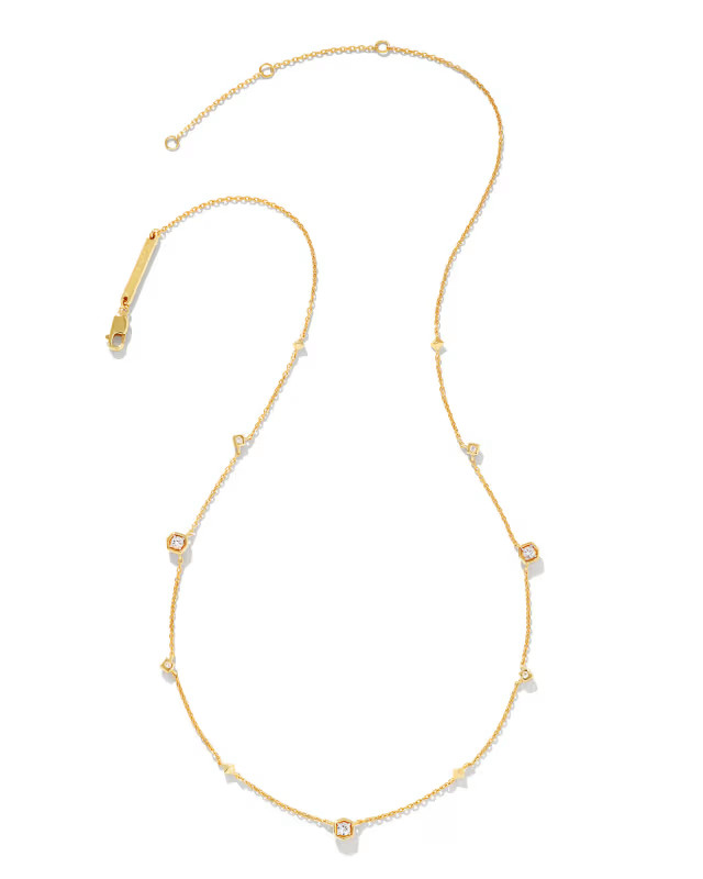 Davie 18k Gold Vermeil Trio Strand Necklace in White Sapphire | Kendra Scott | Kendra Scott