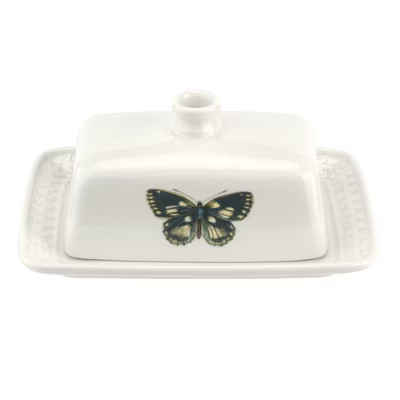 Portmeirion Botanic Garden Harmony Covered Butter Dish, 7.5 Inch - Porcelain Butter Keeper with Butterfly Motif - Dishwasher, Microwave Safe | Target