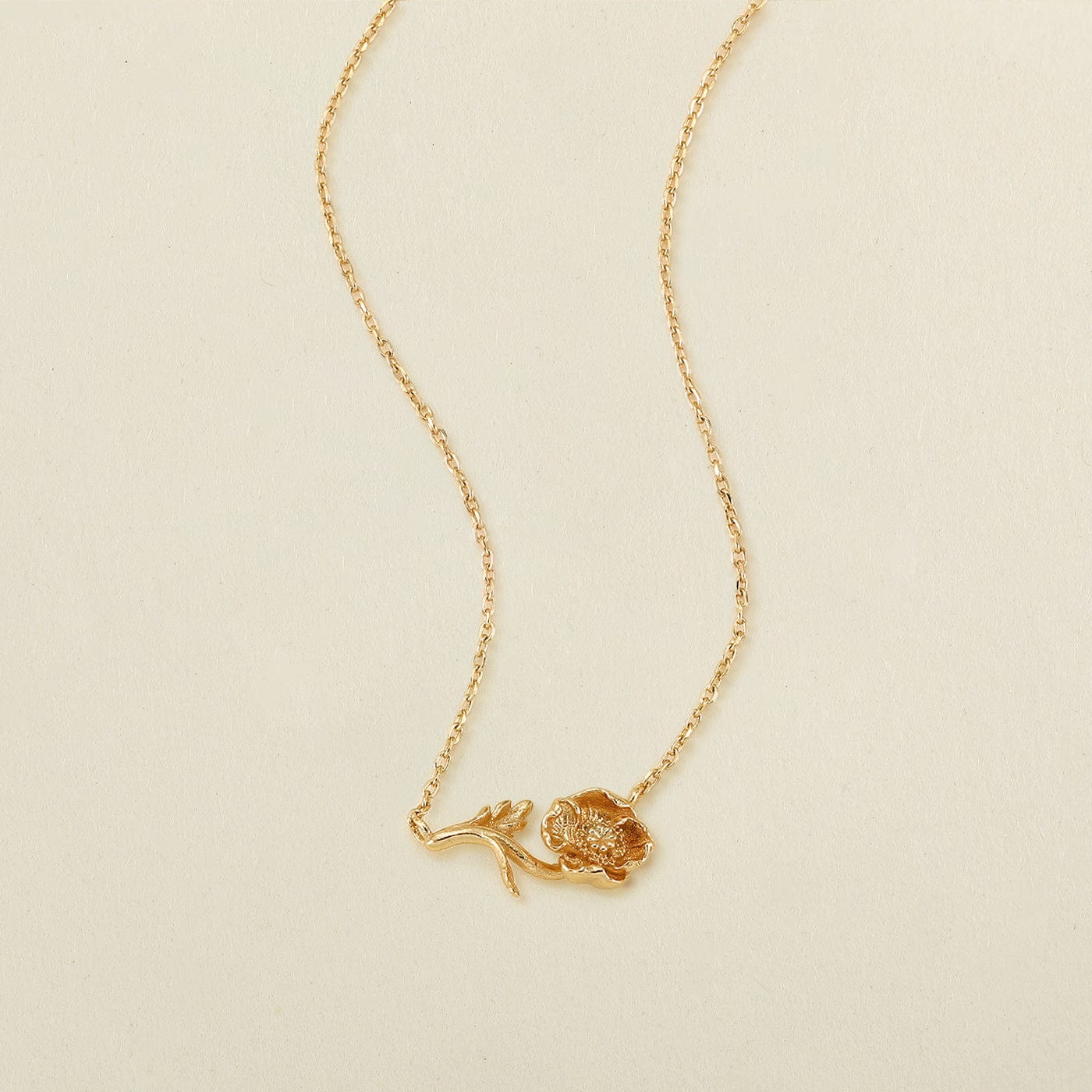 August Everbloom Birth Flower Necklace | Gold Vermeil | Birth Flower Necklace | Made by Mary (US)