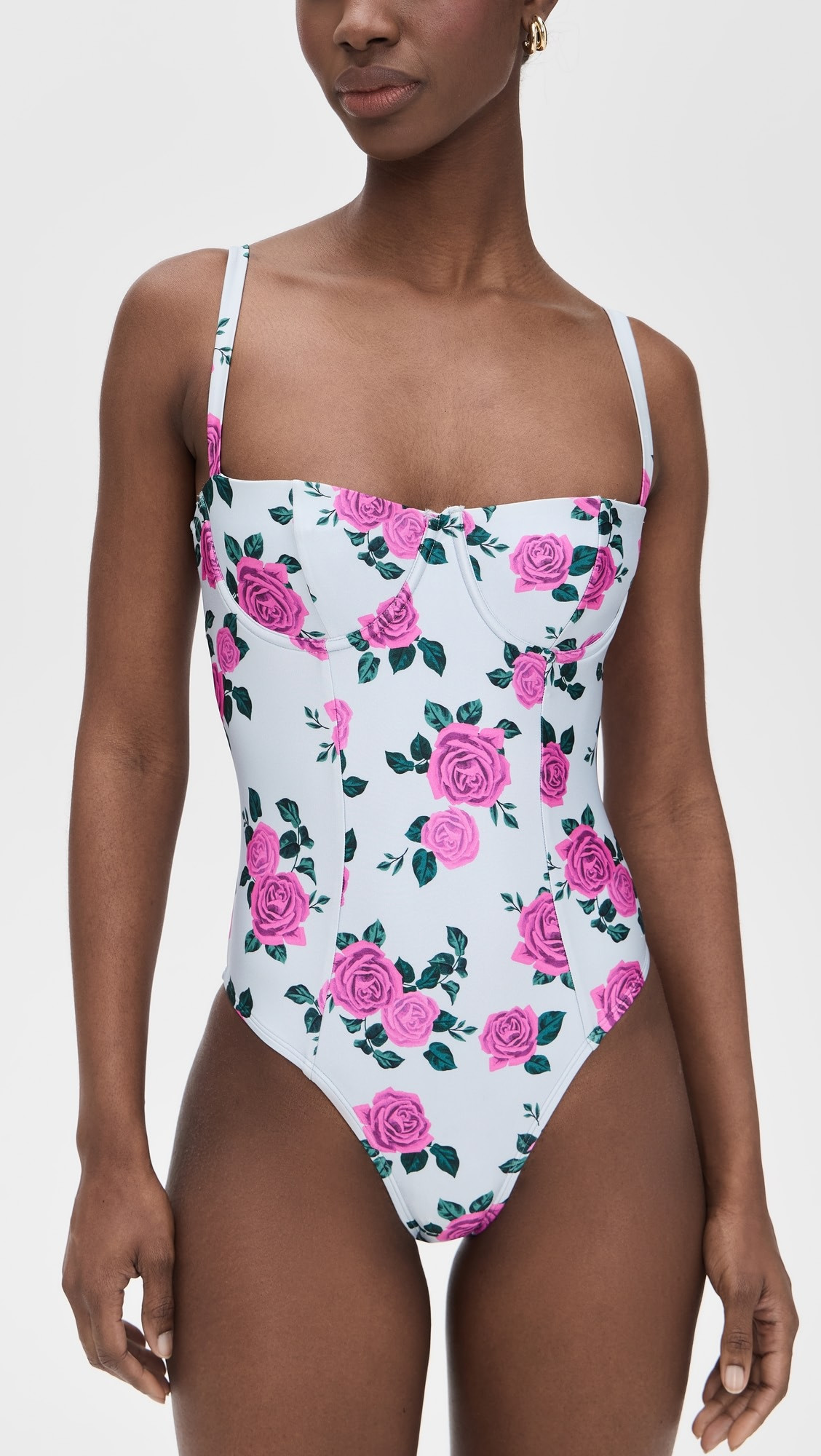 Good American Satin Square Neck Swimsuit | Shopbop | Shopbop