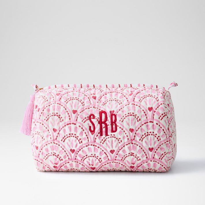 Block Print Quilted Cosmetic Pouch | Mark and Graham