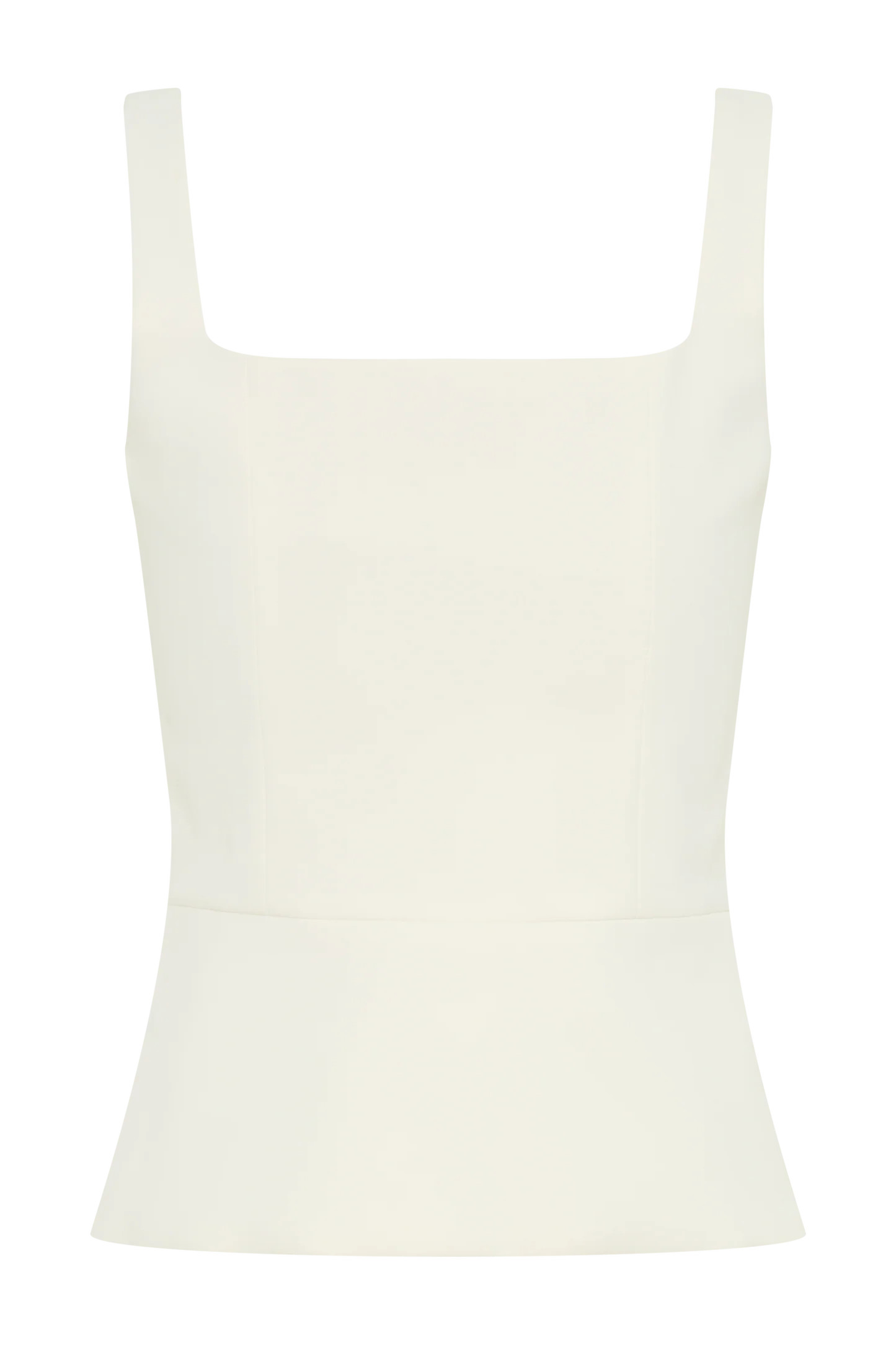 Suiting Peplum Top - Ivory | MESHKI US
