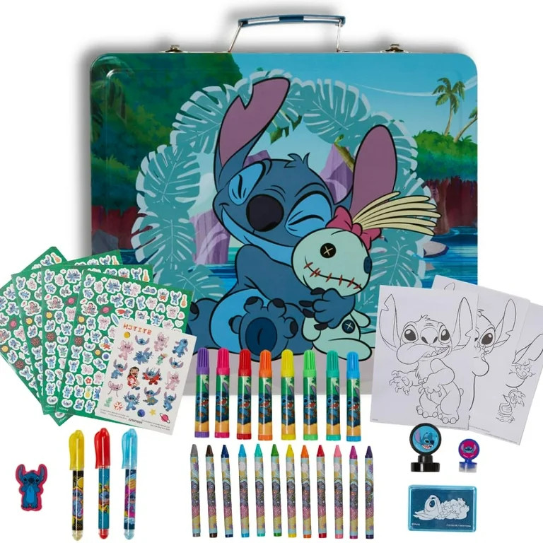 Disney Lilo and Stitch Deluxe Activity Set with Carrying Tin, Coloring Sheets, Tattoos, Stickers,... | Walmart (US)