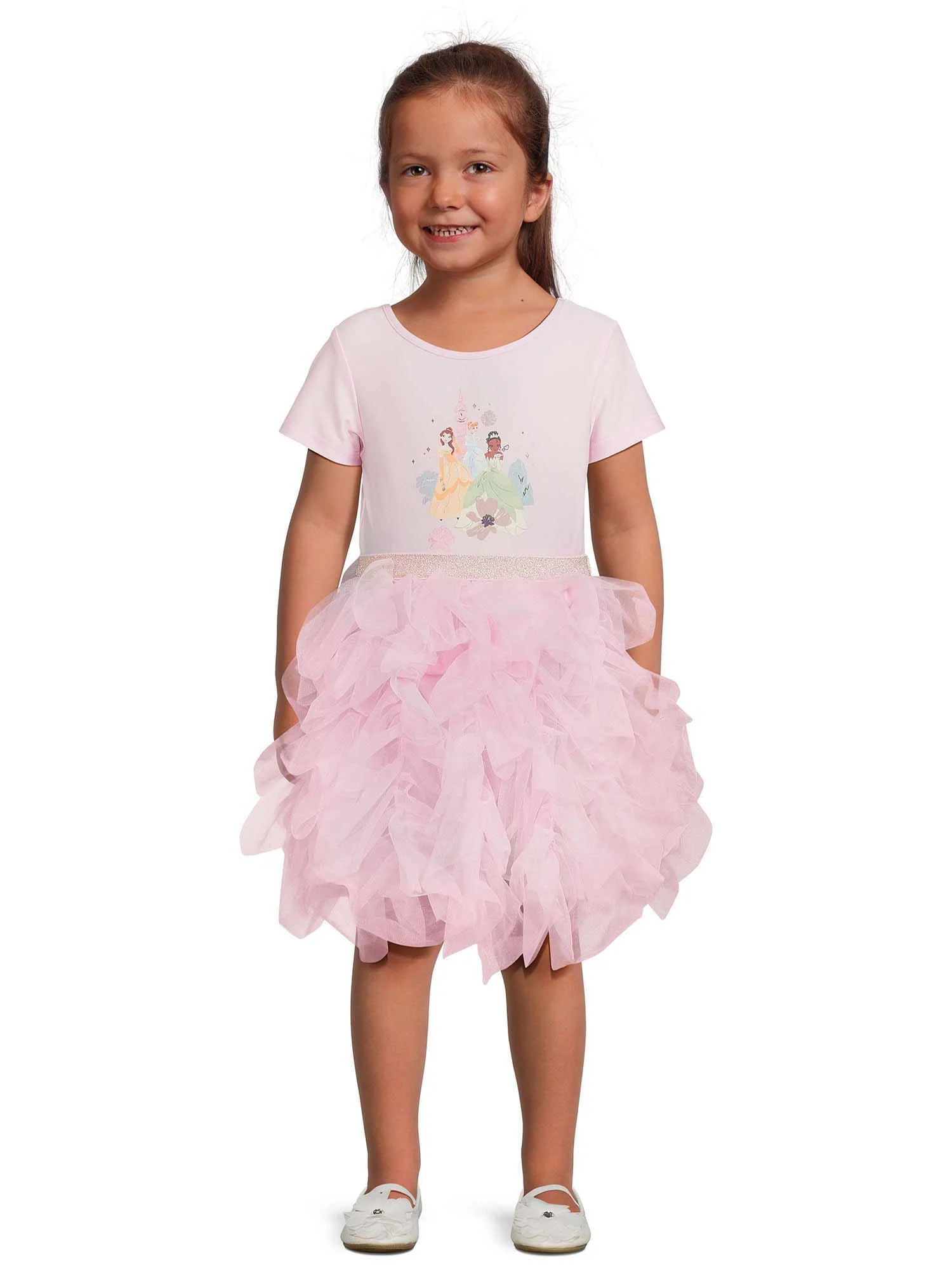 Disney Princess Toddler Girl Short Sleeve Tutu Dress, Sizes 12M-5T - Walmart.com | Walmart (US)
