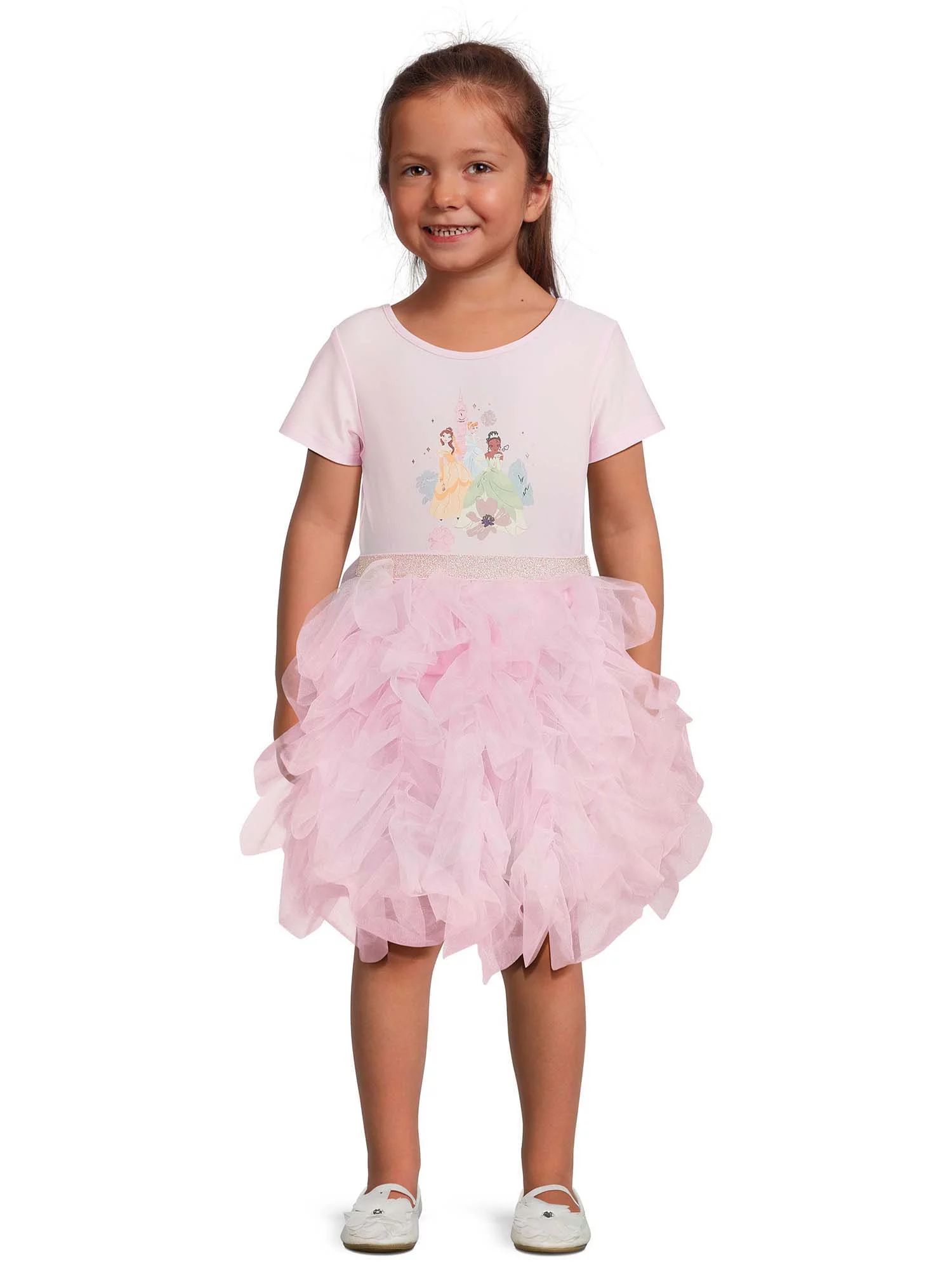 Disney Princess Toddler Girl Short Sleeve Tutu Dress, Sizes 12M-5T - Walmart.com | Walmart (US)