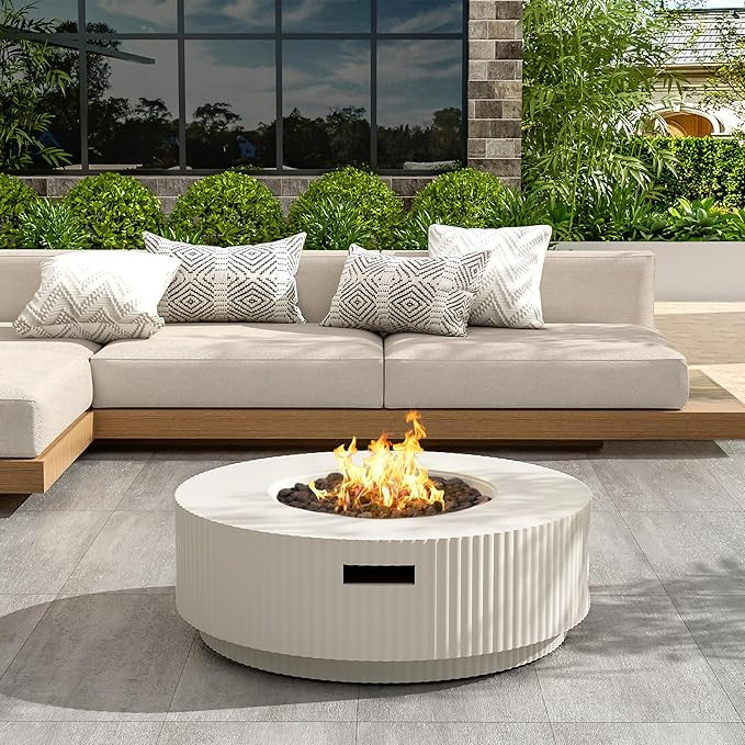 Merax 40,000 BTU Propane Fire Pit Table with Lid, MGO Concrete Outdoor Patio Heater, 2-in-1 Coffe... | Amazon (US)