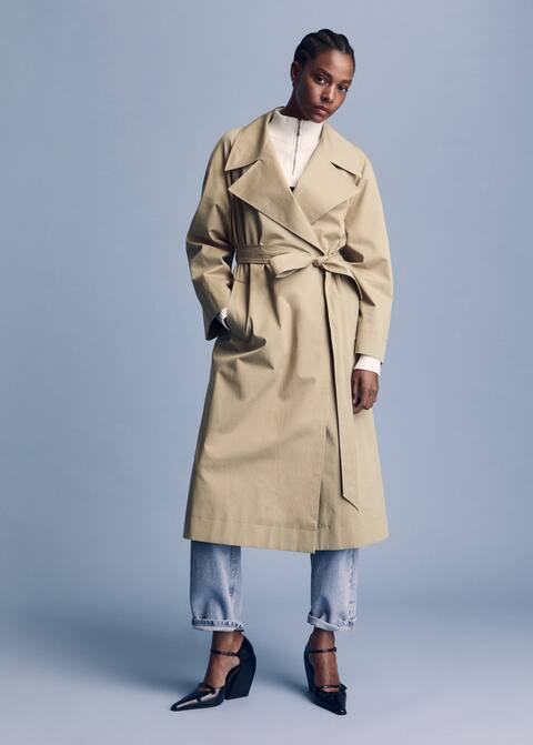 Oversize water-repellent trench coat | MANGO (US)