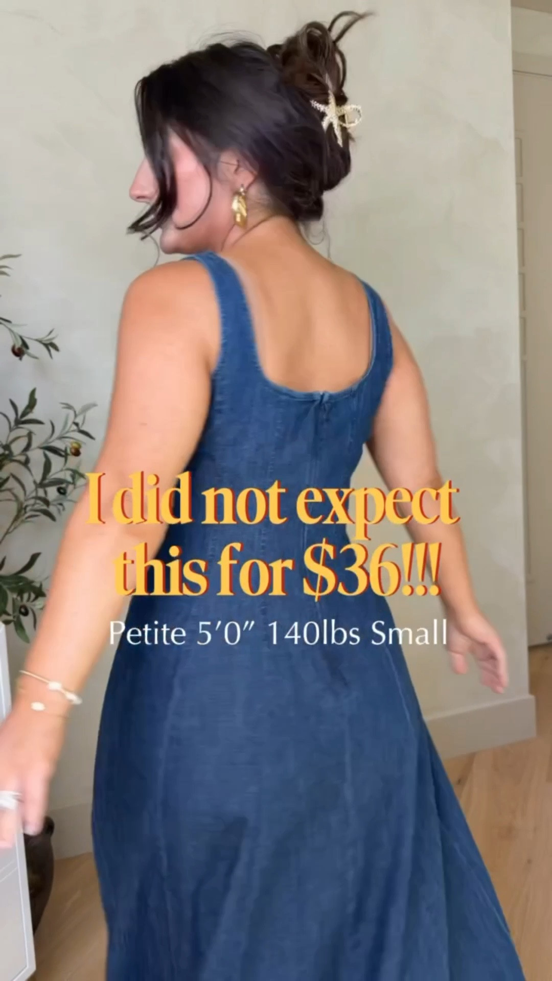 Denim dress from Walmart! 
Size small
5’0” 140lbs

#LTKootd #LTKPetite #LTKgrwm
