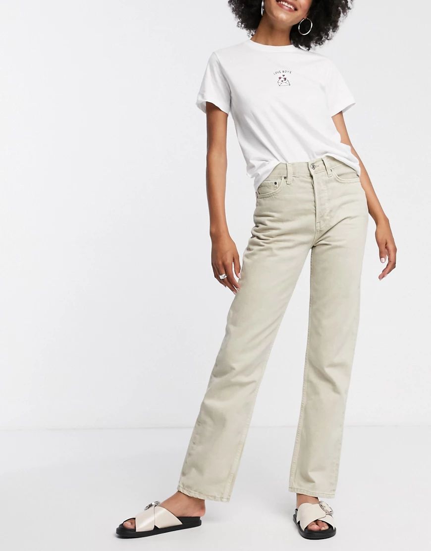 Topshop - Dad jeans in gebroken wit-Beige | ASOS (Global)