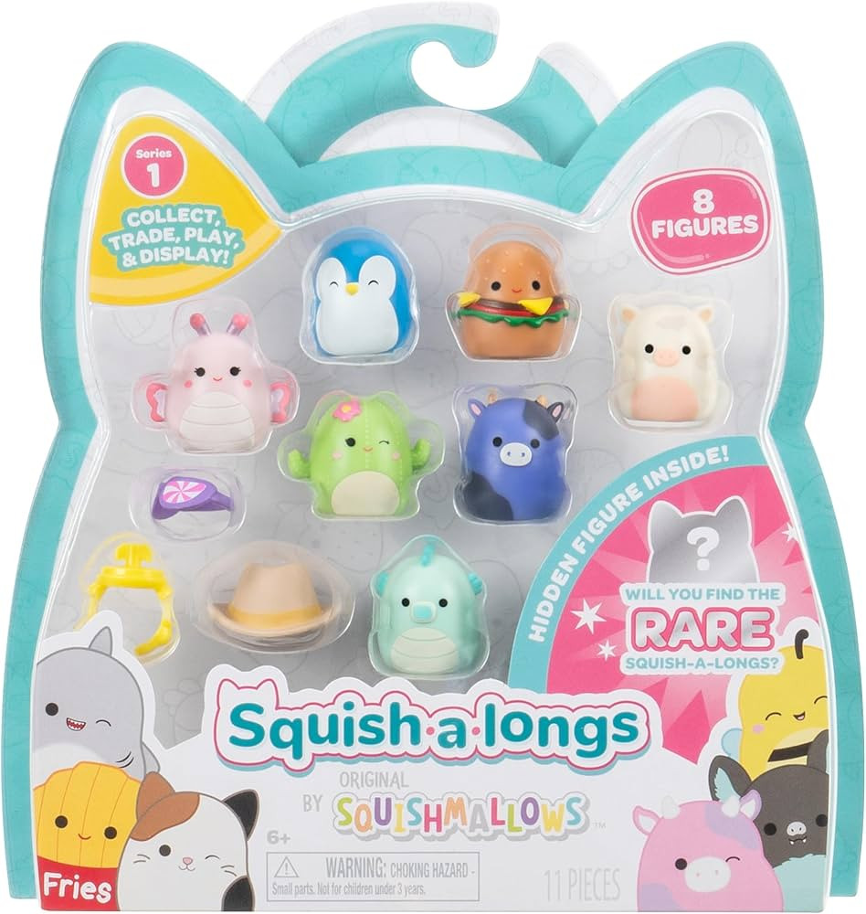 Squish-a-longs 8 Pack - Series 1, Style 1 - (8) 1” Mini-Squish with 2 Accessories, Ring, and Co... | Amazon (US)
