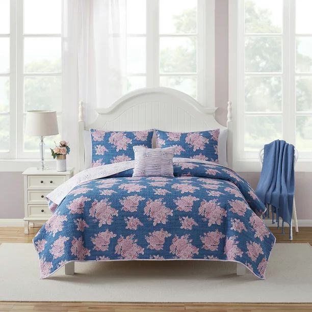 Simply Shabby Chic Manor Floral Quilt Set, Full/Queen (4-Piece) | Walmart (US)
