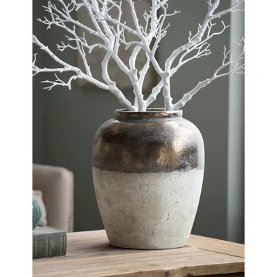 Round Sienna Brown Ceramic Accent Vase | Wayfair North America