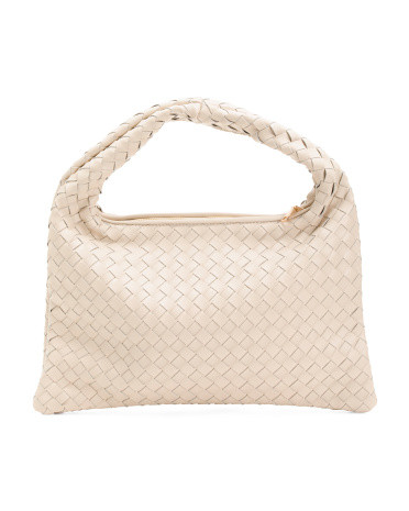 Leather Woven Large Hobo | TJ Maxx
