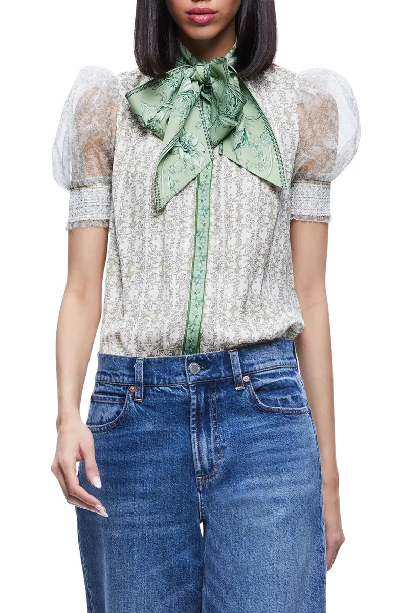 Brentley Tie Neck Puff Sleeve Blouse | Nordstrom