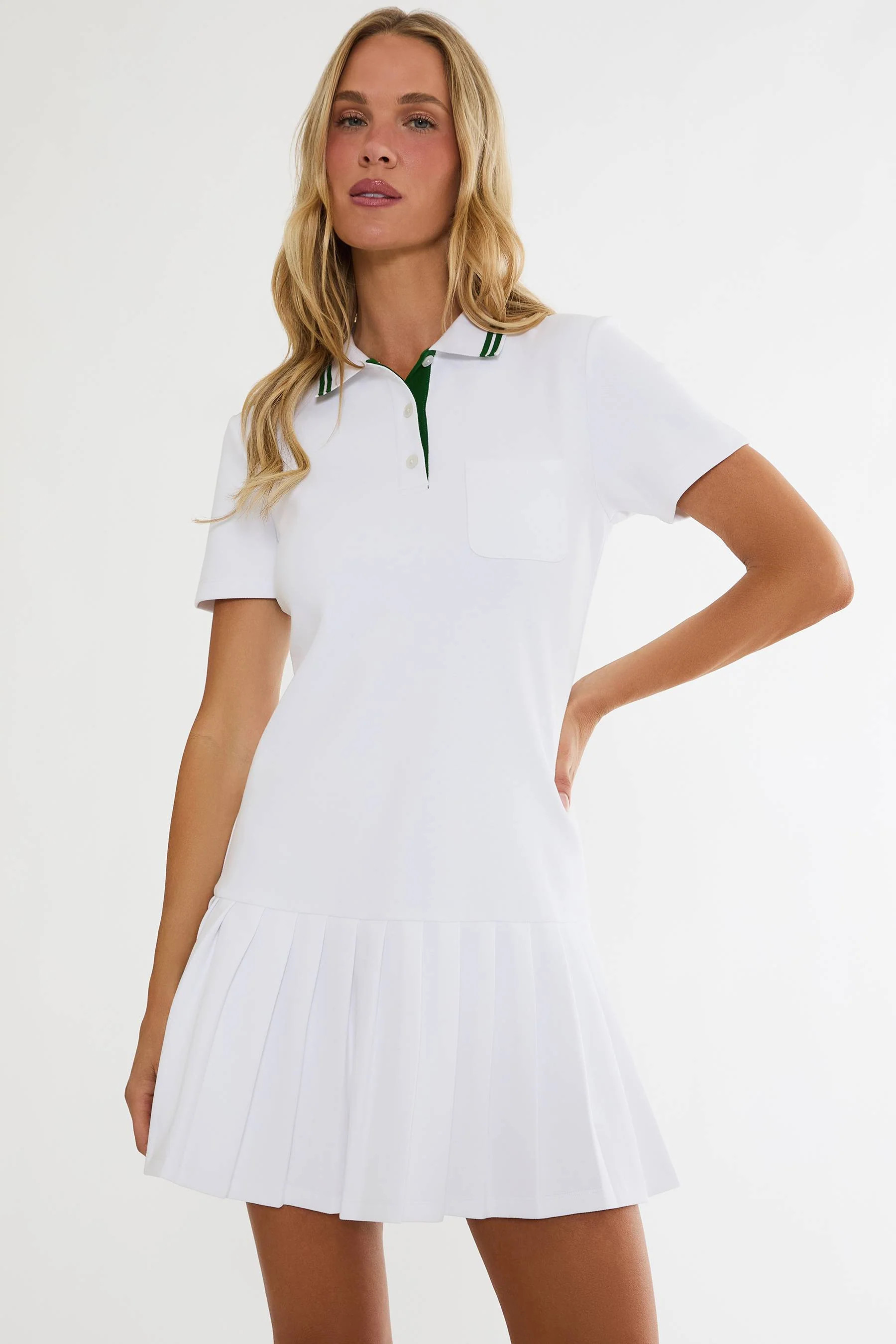 Minette Dress Putting White | White Pleated Polo Dress | Beach Riot | Beach Riot
