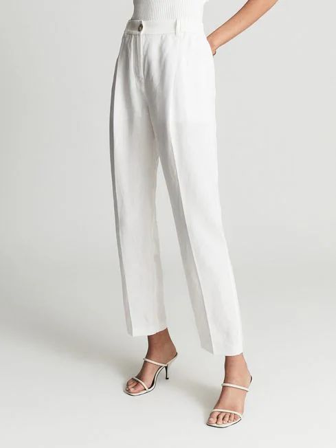 Linen Blend Pull-On Trousers | Reiss (UK)