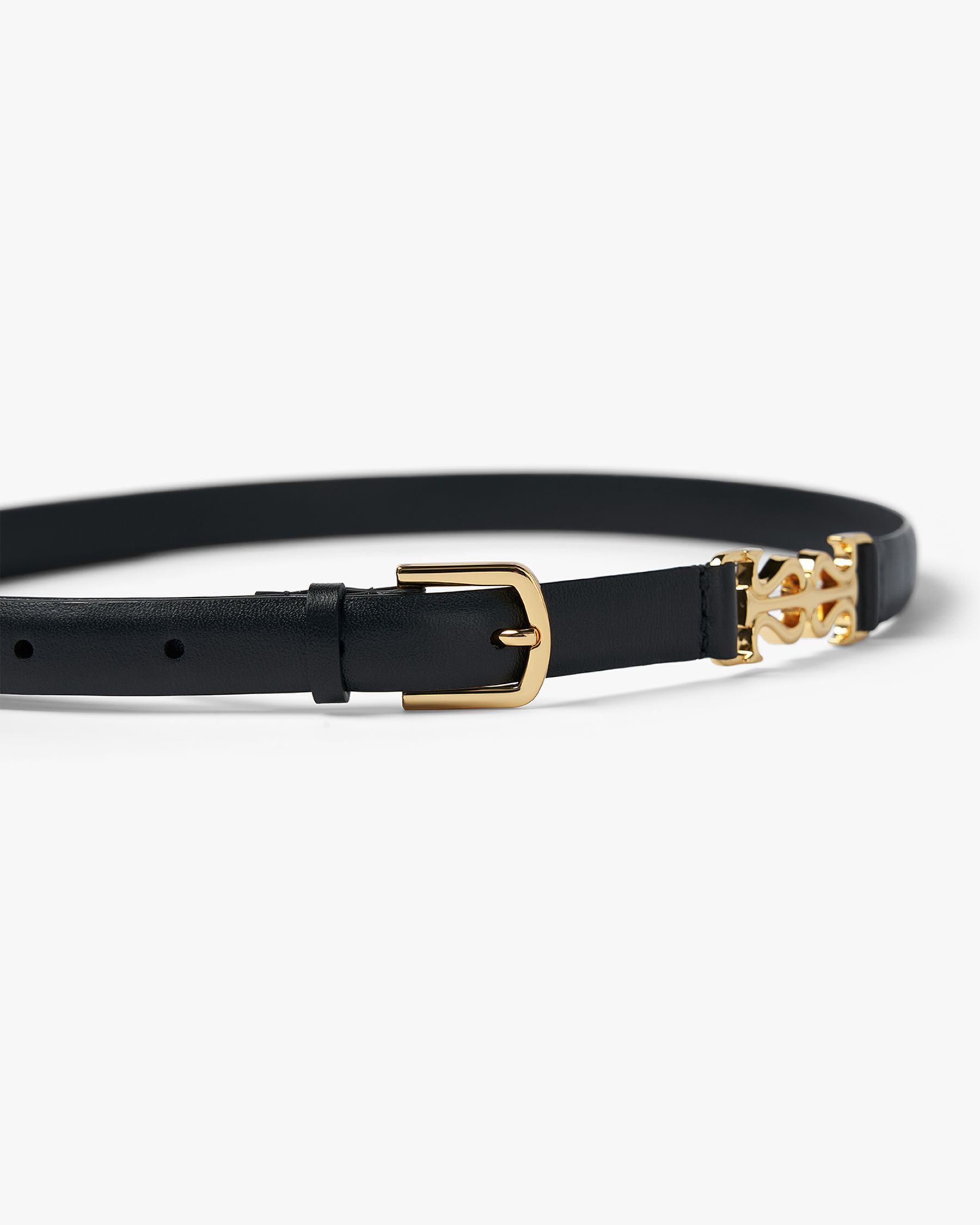 LS Clasp Leather Skinny Belt | LilySilk