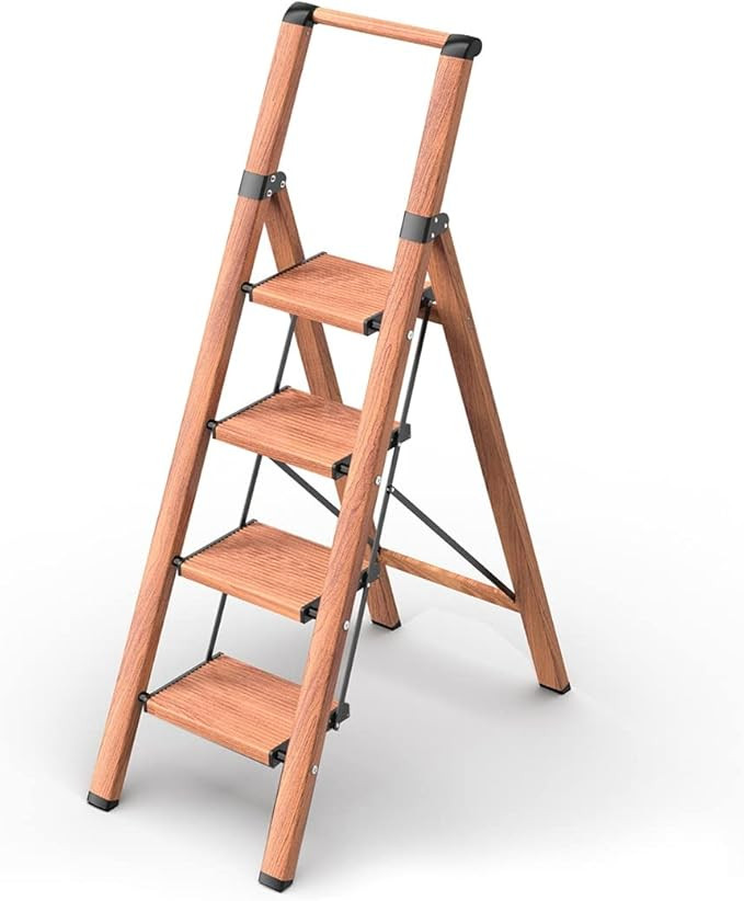 GameGem 4 Step Ladder, Aluminum Folding Step Stool with Anti-Slip Sturdy and Wide Pedal, Portable... | Amazon (US)