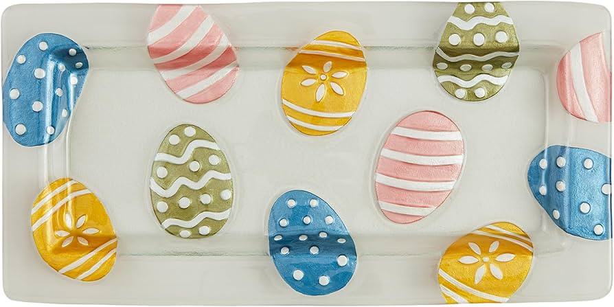 Mud Pie Glass Easter Egg Platter; 7 1/4" x 15" | Amazon (US)