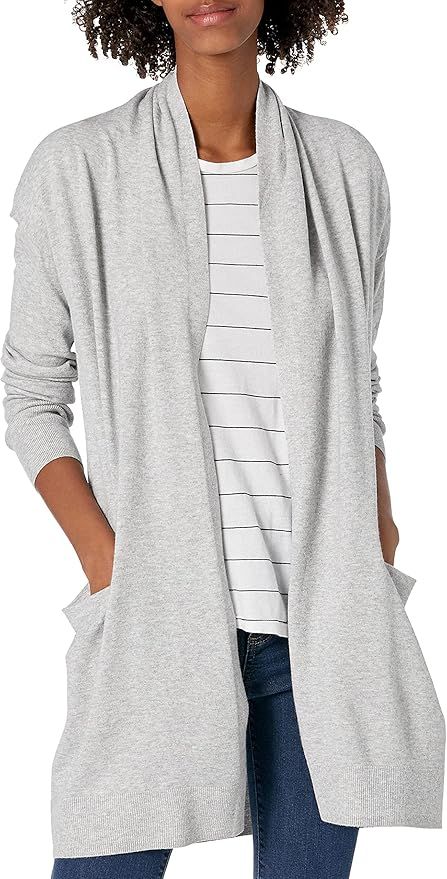 Daily Ritual Women's Fine Gauge Stretch Long-Sleeve Cardigan Sweater | Amazon (US)