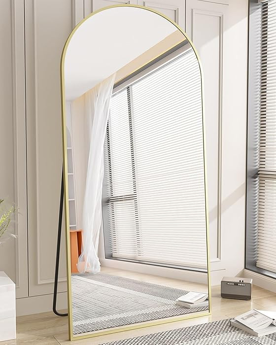 Koonmi 35"x78" Arched Full Length Mirror, Gold Large Floor Mirror with Aluminum Alloy Frame Stand... | Amazon (US)