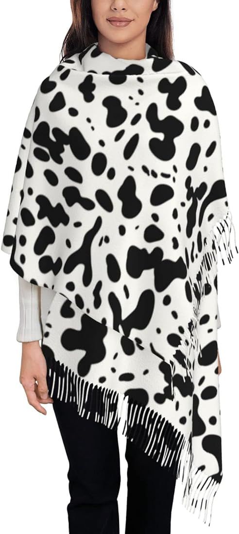 CMREAEC Womens Dalmatian Warm Scarves Fashion Shawl Large Animal Cow Print Scarf Winter Warm Wrap... | Amazon (US)