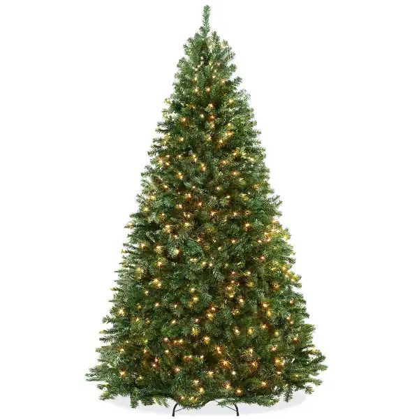 Realistic Pre-Lit Green Spruce Artificial Christmas Tree, Stand - Overstock - 34537639 | Bed Bath & Beyond