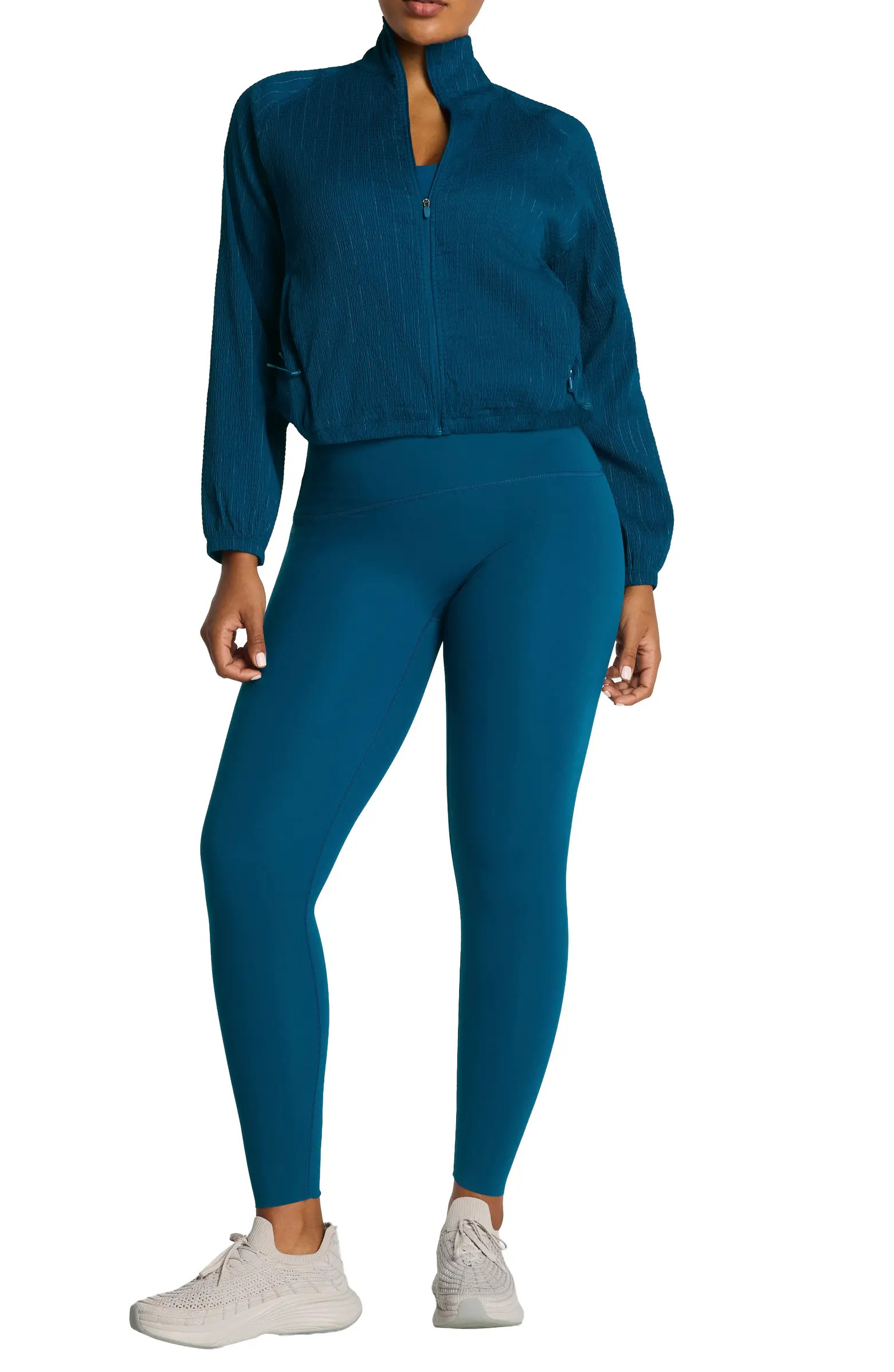 SPANX® BoostUp Water Repellent Glow Weave Full Zip Jacket | Nordstrom | Nordstrom
