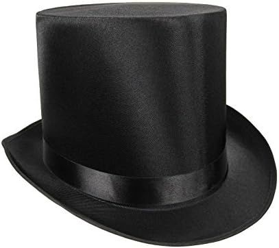 Tall Satin Black Top Hat - Deluxe Caroler Snowman Ringmaster Top Hat - Mad Hatter Baron Costume H... | Amazon (US)
