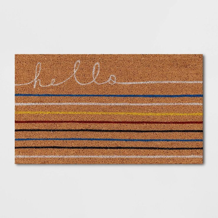 1'4"x2'4" Hello Scrawl Outdoor Doormat - Room Essentials™ | Target