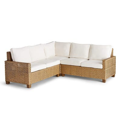 Modern Open-Weave Natural Sectional Set with Cushions | Pier 1 Imports